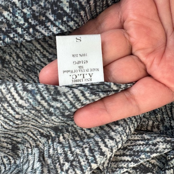 A.L.C. Womens Night Gown Size Small 100% Silk Button Front Sleep Dress Gray Blue - Picture 8 of 11